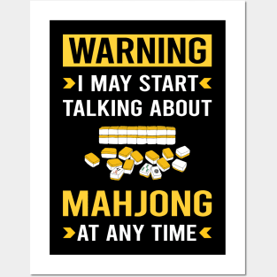 Warning Mahjong Majong Mah Jong Mah Jongg Posters and Art